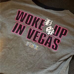 PINK Victoria's Secret Vegas Gray and Pink shirt